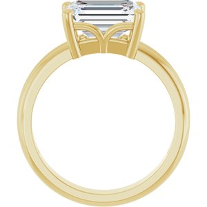 18K Yellow Gold 9x7 mm Emerald Ring Mounting – image 3