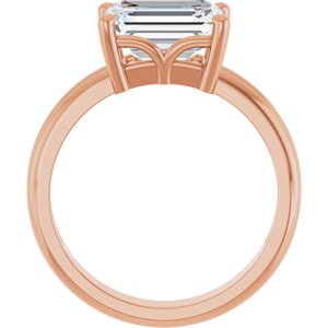 18K Rose Gold 9x7 mm Emerald Ring Mounting – image 3
