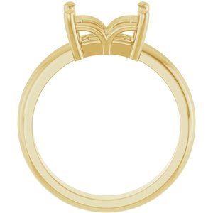 14K Yellow Gold 9x7 mm Emerald Ring Mounting – image 4