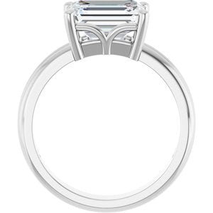 Sterling Silver 9x7 mm Emerald Ring Mounting – image 3