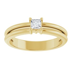 10K Yellow Gold 3x3 mm Square Ring Mounting – image 5
