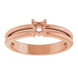 18K Rose Gold 3x3 mm Square Ring Mounting – image 6