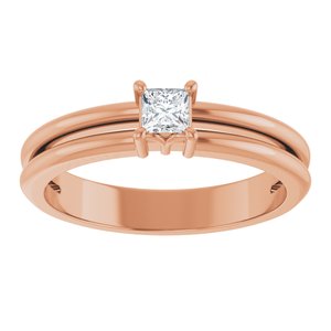 18K Rose Gold 3x3 mm Square Ring Mounting – image 5