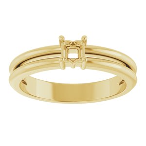 10K Yellow Gold 3x3 mm Square Ring Mounting – image 6