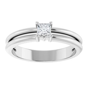 14K White Gold 3x3 mm Square Ring Mounting – image 5