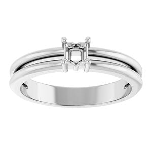14K X1 White Gold 3x3 mm Square Ring Mounting – image 6