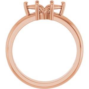 14K Rose Gold 9.5x5 mm Marquise Ring Mounting – image 4