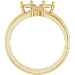18K Yellow Gold 9.5x5 mm Marquise Ring Mounting – image 4