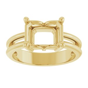 10K Yellow Gold 9x7 mm Emerald Ring Mounting – image 6