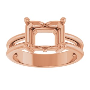18K Rose Gold 9x7 mm Emerald Ring Mounting – image 6