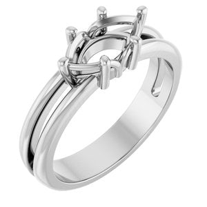 Platinum 9.5x5 mm Marquise Ring Mounting – image 2