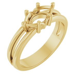 10K Yellow Gold 9.5x5 mm Marquise Ring Mounting – image 2