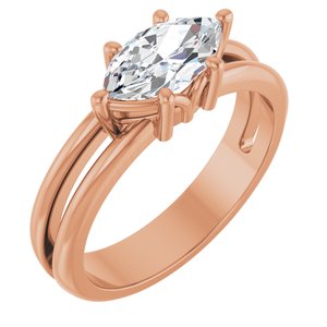 14K Rose Gold 9.5x5 mm Marquise Ring Mounting
