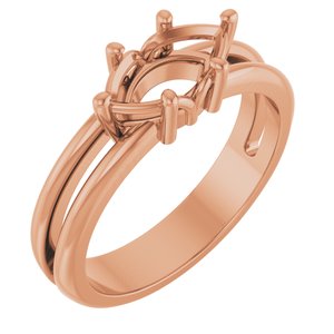 14K Rose Gold 9.5x5 mm Marquise Ring Mounting – image 2