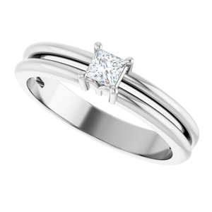 14K X1 White Gold 3x3 mm Square Ring Mounting – image 8