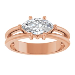 18K Rose Gold 9.5x5 mm Marquise Ring Mounting – image 5