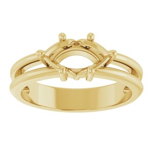 14K Yellow Gold 9.5x5 mm Marquise Ring Mounting – image 6