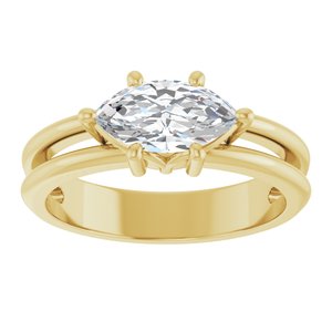 10K Yellow Gold 9.5x5 mm Marquise Ring Mounting – image 5
