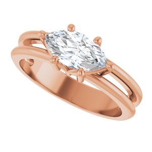 10K Rose Gold 9.5x5 mm Marquise Ring Mounting – image 8