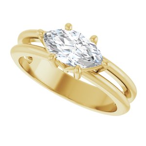 10K Yellow Gold 9.5x5 mm Marquise Ring Mounting – image 8