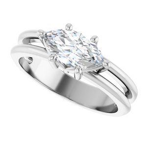 14K X1 White Gold 9.5x5 mm Marquise Ring Mounting – image 8