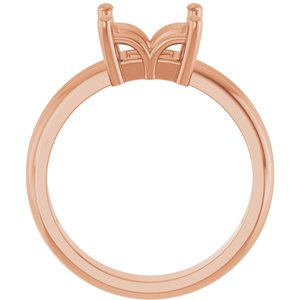 10K Rose Gold 7x7 mm Square Ring Mounting – image 4