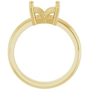 10K Yellow Gold 7x7 mm Square Ring Mounting – image 4