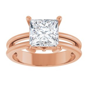 10K Rose Gold 7x7 mm Square Ring Mounting – image 5