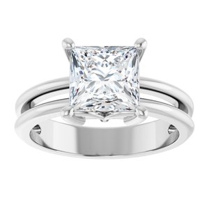 14K X1 White Gold 7x7 mm Square Ring Mounting – image 5