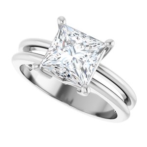 10K White Gold 7x7 mm Square Ring Mounting – image 8