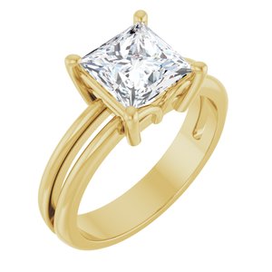 10K Yellow Gold 7x7 mm Square Ring Mounting