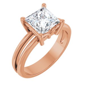 14K Rose Gold 7x7 mm Square Ring Mounting