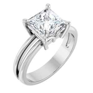 Sterling Silver 7x7 mm Square Ring Mounting
