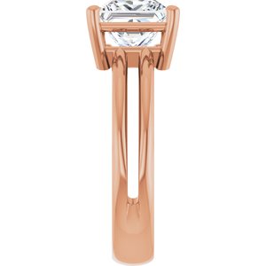 14K Rose Gold 7x7 mm Square Ring Mounting – image 7