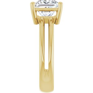 14K Yellow Gold 7x7 mm Square Ring Mounting – image 7