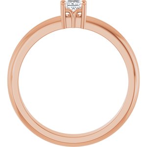 18K Rose Gold 3x3 mm Square Ring Mounting – image 3