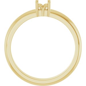 18K Yellow Gold 3x3 mm Square Ring Mounting – image 4