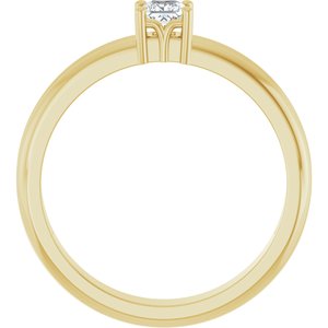 18K Yellow Gold 3x3 mm Square Ring Mounting – image 3