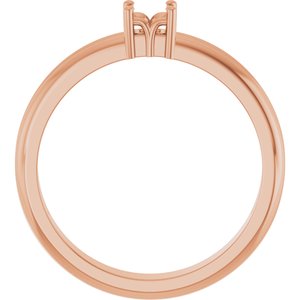 14K Rose Gold 3x3 mm Square Ring Mounting – image 4