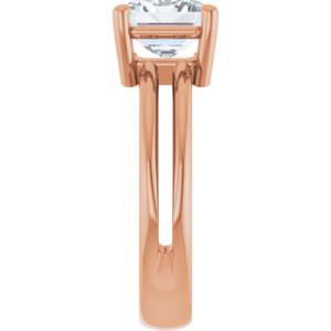 18K Rose Gold 9x7 mm Emerald Ring Mounting – image 7
