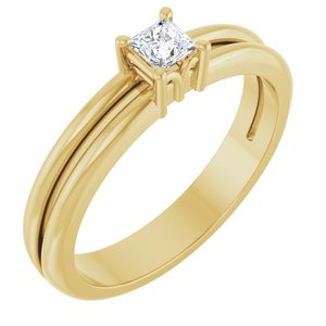 10K Yellow Gold 3x3 mm Square Ring Mounting