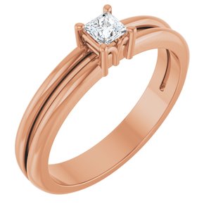 18K Rose Gold 3x3 mm Square Ring Mounting