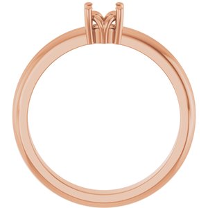 10K Rose Gold 4.4 mm Round Ring Mounting – image 4