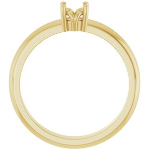 10K Yellow Gold 4.4 mm Round Ring Mounting – image 4