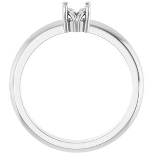18K White Gold 4.4 mm Round Ring Mounting – image 4