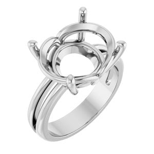 Continuum Sterling Silver 16x12 mm Oval Ring Mounting – image 2