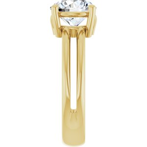 10K Yellow Gold 8 mm Round Ring Mounting – image 7