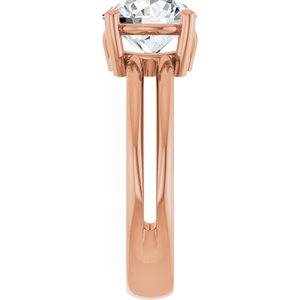 18K Rose Gold 8 mm Round Ring Mounting – image 7