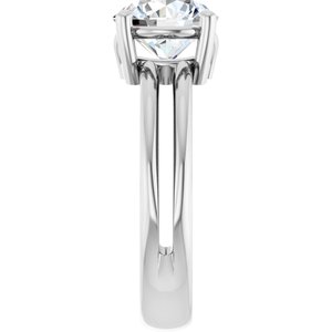 14K X1 White Gold 8 mm Round Ring Mounting – image 7