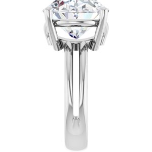 14K White Gold 16x12 mm Oval Ring Mounting – image 7